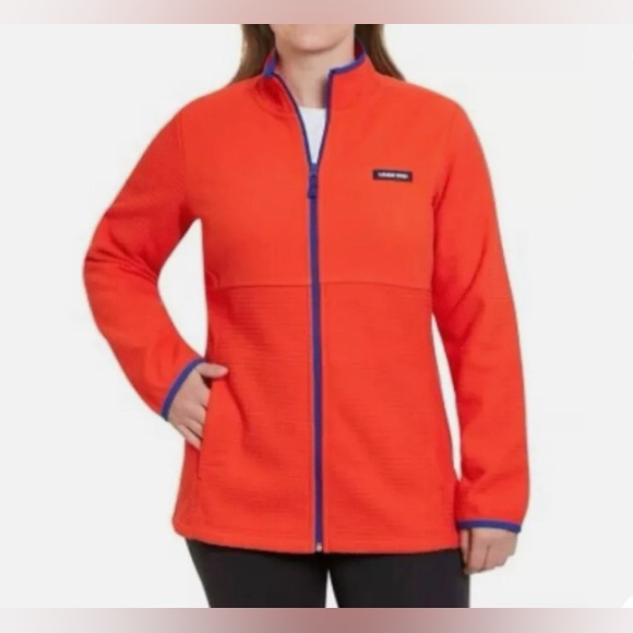 NEW Lands' End Ladies Grid Fleece Zip Up Jacket. - Picture 1 of 7